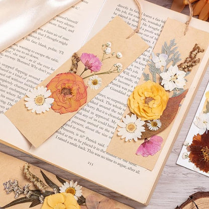 90pcs Boho Pressed Flowers Bulk, Vintage Dried Flower Leaves, Natural Fall Pressed Dried Flowers with Tweezer for DIY Crafts Resin Mold Candles Cake Bridal Scrapbooking Supplies