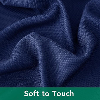 Biscaynebay Textured Fabric Tablecloths 60x84 Inches Rectangular, Navy Water Resistant Tablecloths for Dining, Kitchen, Wedding and Parties etc. Machine Washable
