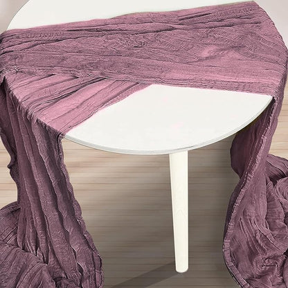 6 Pack Dusty Purple Cheesecloth Table Runner 35x120 Inch 10Ft Rustic Gauze Cheese Cloth Table Runner Sheer Cheesecloth Table Runners for Wedding Party Bridal Shower Decoration