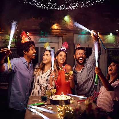 50 Pcs White Fiber Optic Wands Bulk Wedding Sparklers Party Favors LED Light Glow Sticks with 3 Modes Long Flashing Glow for Birthday Wedding Bridal Shower Glow in the Dark Party Favors