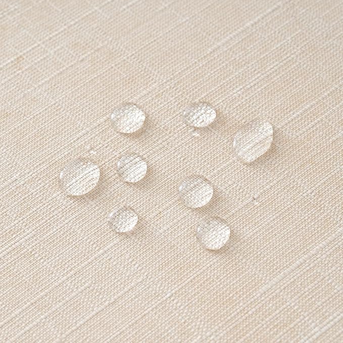 NLMUVW Linen Tablecloth for Rectangle Table - Textured Table Cloth Water Resistant Farmhouse Burlap for Kitchen Dining Café,Champagne, 54 x 108 Inch