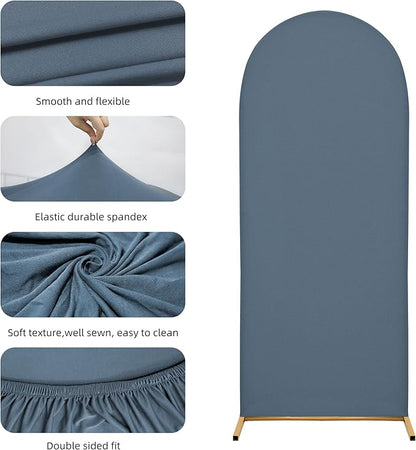 Wedding Arch Cover Spandex Arch Backdrop Cover (7.2FT,6.6FT,6FT) Set of 3 Arch Stand Cover Arch Covers Stretchy Backdrop for Wedding Birthday Party Decoration Baby Shower (Blue)