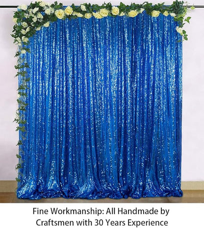 ShinyBeauty Royal Blue 8FTx8FT Sequin Photo Backdrop Sequin Backdrop Curtains Photography Backdrop Happy Birthday Backdrop for Party Chirismas Wedding Prom