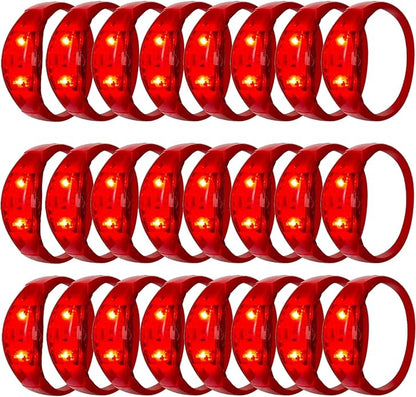 100 Pcs LED Bracelets Sound Activated with Flashing LED Strobe Music Control Light Up Bracelets for Rave, Game Prizes, Birthday Party Favor,Valentine's Day gift