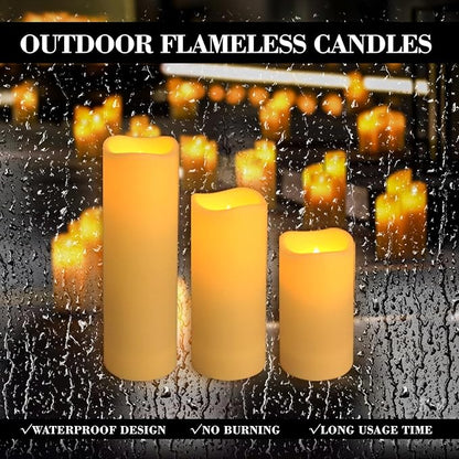 24-Pack LED Flameless Candles with Remote Control -Remote flameless Candles- Timer Candles -3D Flame, for Halloween Christmas Parties,Wedding,Home,Gift and Special Occasions(Three Sizes)
