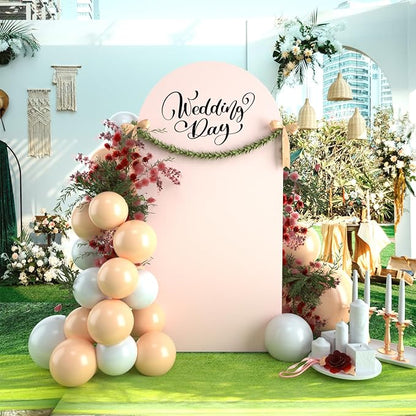bricia Wedding Arch Backdrop Stand Cover, 5FT Double Sided Stretchy Arch Cover Fitted Wedding Birthday Party Banquet Decoration (Blush Pink 60''Lx25.2''W)