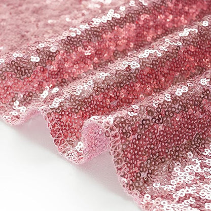 Eternal Beauty Sequin Backdrop Curtains, 2x8 Ft-2 Panels Fuchsia Pink Back Drop for Shimmer Photography Party Wedding Birthday Decor