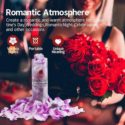 CODE FLORIST 1100 PCS Purple-White Silk Rose Petals for Valentine's Day,Romantic Night,Wedding,Proposal Anniversary Flower Decorations(Separated,Scented)
