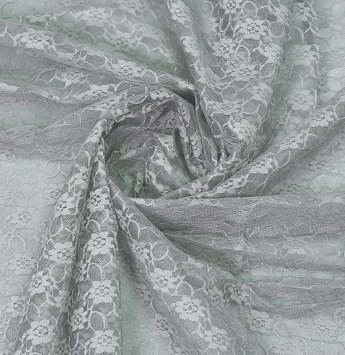 MDS Pack of 15 Wedding 12 x 108 inches Lace Table Runner for Wedding, Decorations for Birthday Parties, Banquets, Graduations, Engagements, and Runners fit Rectangle, Round Table- Silver Gray