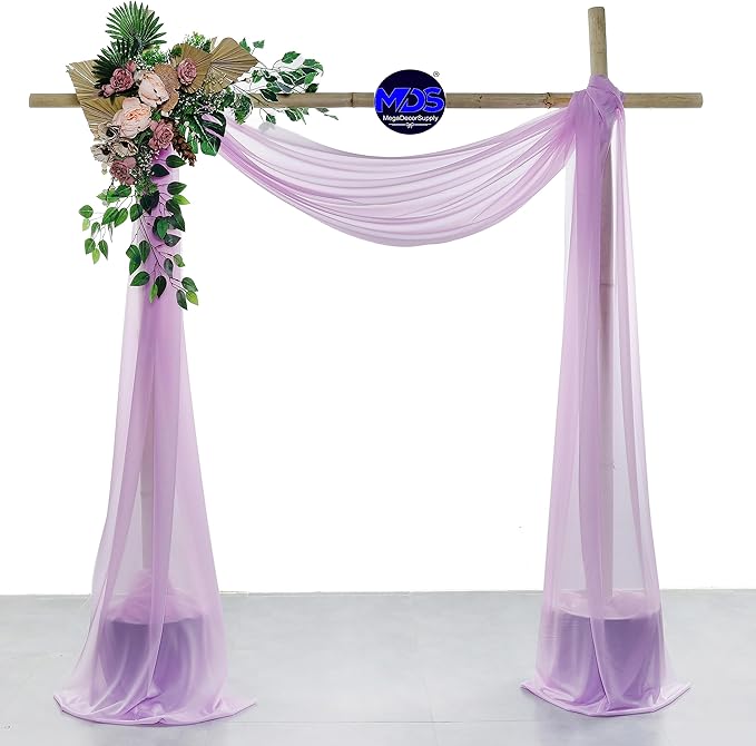 MDS Halloween Chiffon Draping Fabric - 2 Panel, 30" Wide x 40ft Long - Sheer Spooky Arbor & Canopy Drapery for Haunted House Backdrops, Party Ceilings, DIY Costumes & Themed Events - Orchid