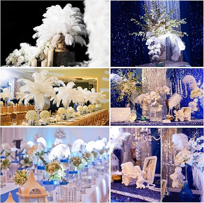 THARAHT Red Ostrich Feathers 12pcs Large Natural Bulk 14-16Inch 35cm-40cm for Wedding Party Centerpieces Halloween and Home Decoration Feathers