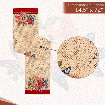 Maison d' Hermine Table Runner 100% Cotton Double Layer Table Runners 72 inches Long for Thanksgiving Christmas Decorations Home Kitchen Dining Party Wedding (Kalahari, 14.5" x 72")