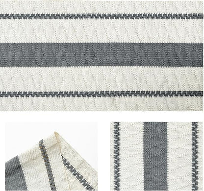 Artoid Mode Dark Grey Farmhouse Woven Rustic Table Runner, Seasonal Holiday Hollow Kitchen Dining Table Decoration for Home Party Decor 12x48 Inch