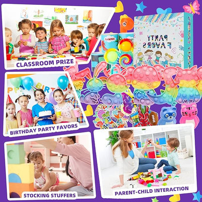 1000Pcs Fidget Toys Pack, Bulk Party Favors for Kids, Stocking Stuffers, Treasure Box Chest, Birthday Party, Classroom Carnival Prizes, Pinata Stuffers, Goodie Bag Stuffers, Stress Relief, Sensory Toy
