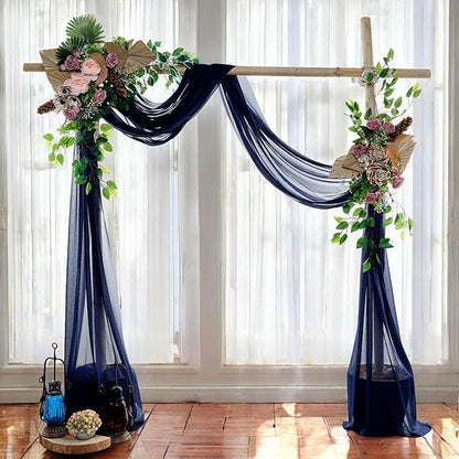 MDS Halloween Chiffon Draping Fabric - 1 Panel, 30" Wide x 30ft Long - Sheer Spooky Arbor & Canopy Drapery for Haunted House Backdrops, Party Ceilings, DIY Costumes & Themed Events - Navy Blue