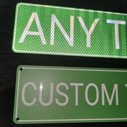 Custom Street Sign, Reflective Option, Directional Arrow Signs, 6x24 Inches, Single/Double Sided, Rust Free Aluminum-UV Protected and Weatherproof