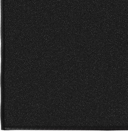 Ottomanson 2x20 Non Slip Extra Long Hallway Runner Rug with Rubber Backing - Solid Modern Kitchen Rug for Bedroom or Living Room, Black, 2' x 20'