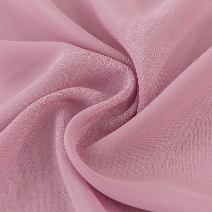 12Pack 9ft Chiffon Table Runner 14x108 Inch Sheer Romantic Table Runner for Wedding Birthday Party Bridal Shower Outdoor Decoration-Dusty Pink