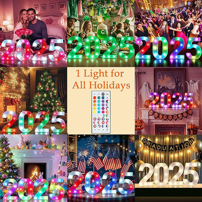 Pooqla 80th Birthday Decoration fors Her Him, 35 Colors LED Light Up Numbers with Remote, Multicolor Marquee Numbers 80 Sign for Party Backdrop 80th Birthday Gift, Lighted Number 80