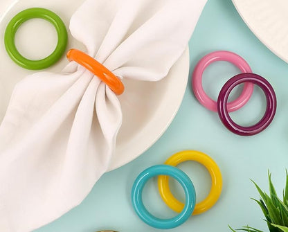Napkin Rings Set of 12 - Epoxy Resin Napkin Holder Cuffs for Dinner Table Décor - Farmhouse Modern Serviette Rings for Weddings, Parties, Receptions, Banquets, Daily Use (Pastel) - CLEENTABLE
