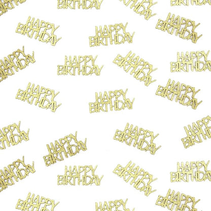 Gold Happy Birthday Confetti for Tables Glitter Birthday Party Table Scatters for Adult/Kids Birthday Anniversary DIY Crafts Party Supplies 100PC