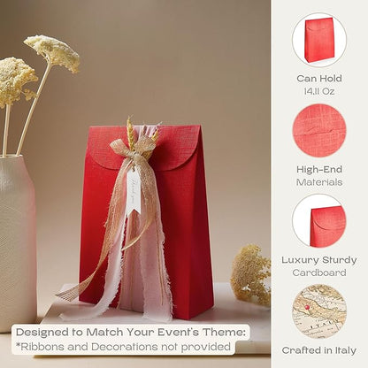 Boxes Craftory Pack of 20 Party Favor Boxes (6.69 x 2.75 x 9.25 inch) - Ideal for Christmas Gift, Graduation and Valentines Day - Red Silk