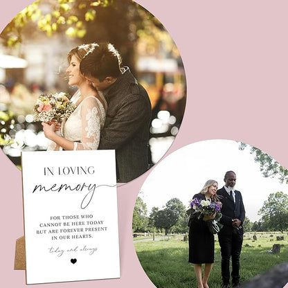 Wedding Memorial Sign, 8x11 White Minimalist Style Memorial Table Sign for Wedding, In Loving Memory Sign,Wedding Decorations, Wedding Table Decor, Memorial Gifts For Loss of Loved One -7