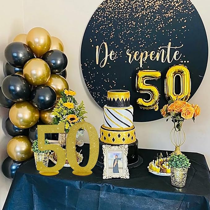 TONIFUL 11.8 Inch Gold Glitter Numbers Table Centerpieces 0-9 Birthday Party Decorations,Shining Gold Digital 0 for Birthday Party,Wedding,Bridal Shower,Engagement,Photo Shoot,Anniversary