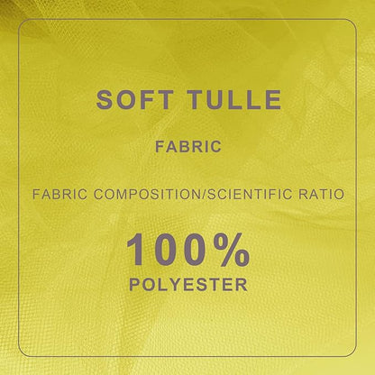 Yellow Tulle Fabric Roll Spool Bolt (54 Inch by 40 Yards) Large Tulle Wedding Party Decoration, Tutu Skirt, Table Runner, Gift Wrapping, Bridal Shower, Soft & Drape (Yellow)