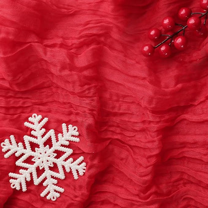 3 Pack Red Cheesecloth Table Runner Gauze Christmas Table Runner 35x120 Inch Rustic Boho Cheese Cloth Sheer Runner for Wedding Baby Shower Bridal Shower Birthday Party Holiday Decorations