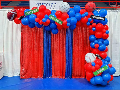 JYFLZQ Red Sequin Backdrop Curtains 6ft x 8ft 1 Panel Glitter Photo Booth Backdrops Sparkly Photography Background Drapes for Parties Wedding Bridal Showers
