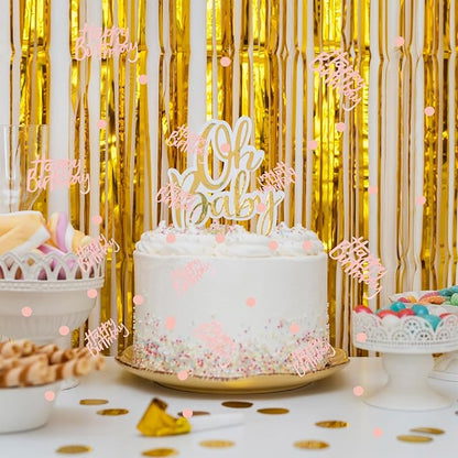 300pcs Rose Gold Happy Birthday Confetti for Table and Disc Glitter Confetti for Birthday Table Decor