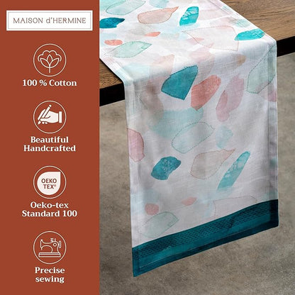 Maison d' Hermine Table Runner 100% Cotton Single Layer Table Runners 72 inches Long Decorative for Home Kitchen Dining Party Wedding Bridal Shower Spring Summer (Summer Picnic, 14.50" x 72")
