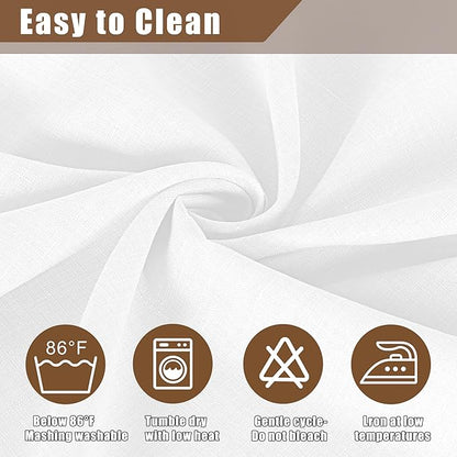 Fitable Faux Linen White Tablecloths 60 x 84 Inch - 2 Pack Textured Table Clothes for Rectangle Tables, Wrinkle-Proof Faux Burlap Table Covers for Dining, Farmhouse, Outdoor Picnic, Camping