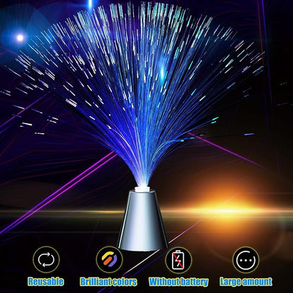 Patelai 16 Pcs LED Fiber Optic Lamp Color Changing Fiber Optic Night Light with Multicolor Glow Decorative Table Centerpiece for Sensory Bedroom Halloween Party Holiday Decorations (Stylish,Blue)