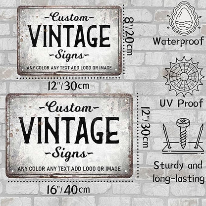 D-Story Personalized Metal Sign, 12.0 inches x 8.0 inches, Modern Decorative Signage, Custom Text, Rust and Fade Resistant, Office, Home, Delivery Signs