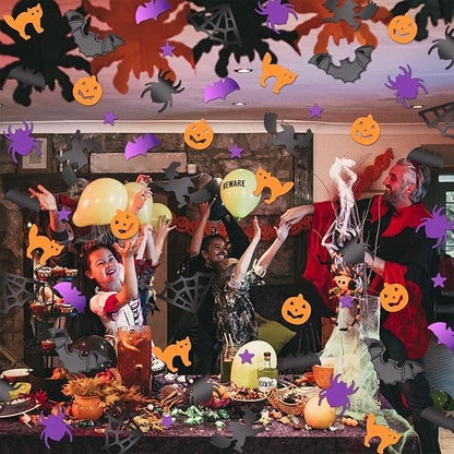 MARFOREVER Halloween Confetti Glitter Table Decorations Party Scatter Table Sprinkles Bats Spider Pumpkin for Halloween Party Supplies Decor
