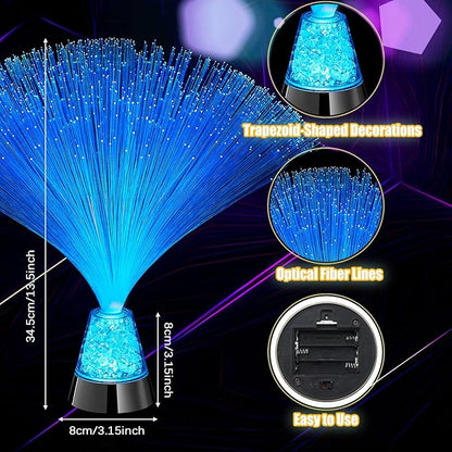 Patelai 10 Pcs LED Fiber Optic Lamp Color Changing Fiber Optic Night Light with Multicolor Glow Decorative Table Centerpiece for Sensory Bedroom Halloween Party Holiday Decorations (Novel,Blue)