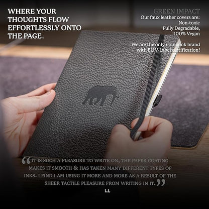 Dingbats* Wildlife Plain Writing Journal Notebook A5 - Vegan Leather Hardcover - Ideal for Work, Travel - Pocket, Elastic Closure, & Bookmark