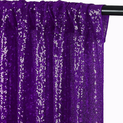 JYFLZQ Purple Sequin Backdrop Curtains 10ft x 10ft 1 Panel Glitter Photo Booth Backdrops Sparkly Photography Background Drapes for Parties Wedding Bridal Showers
