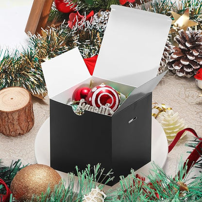 DOYIDE Small Gift Boxes, 20 Pack 5x5x5 Inch Black Elegant Paper Boxes with Ribbons, Crafting, Christmas Gift Box Wedding Party Favor, Cupcake, Candy, Bridesmaids Proposal Box