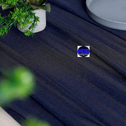 MDS Halloween Chiffon Table Runner - 12 Pack, 29 x 170 Inches, 14ft Each - Sheer Spooky Table Runners for Haunted House Parties, Trick-or-Treat Tables, Witchy Décor, Wedding & Events - Navy Blue