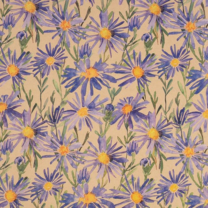 RUSPEPA Purple Floral Wrapping Paper for Women, 17 in x 16.4 ft, Mini Roll, Watercolor Flower Kraft Paper, Daisy Wrapping Paper Roll for Girls, Wedding, Birthday and Bridal Shower