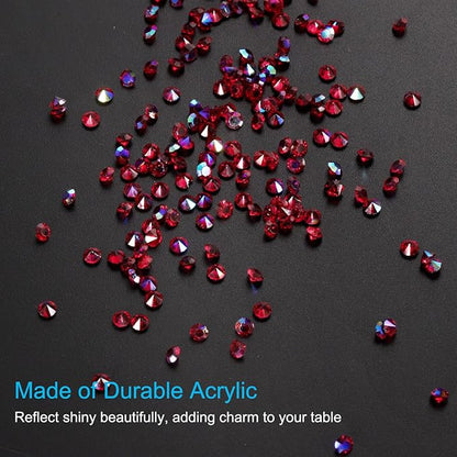 PATIKIL 14000Pcs Wedding Table Scatter Confetti Crystals 3mm Acrylic Diamonds Vase Fillers Gems for Table Centerpiece Decorations Bridal Shower Party, Dark Red AB