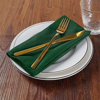 Cloth Napkins 17x17 inch Washable Polyester Dinner Napkins Soft Table Napkins for Wedding Party Dining Banquet(Hunter,100PCS)