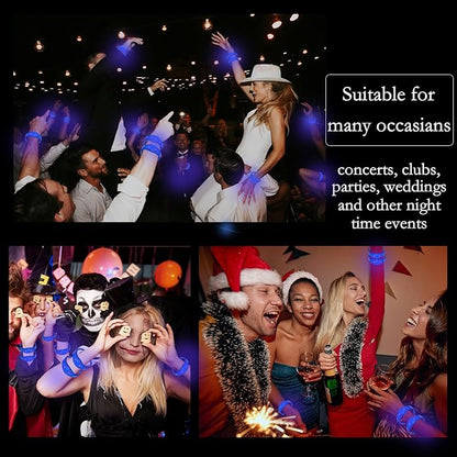 100 Pcs LED Bracelets Sound Activated with Flashing LED Strobe Music Control Light Up Bracelets for Rave, Game Prizes, Birthday Party Favor,Valentine's Day gift