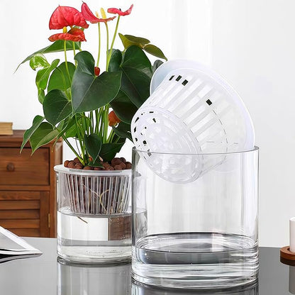 3 Acrylic Cylinder Clear Vase, Extra Large Unbreakable Plastic Flower Vases for Home Decor Centerpieces Hydroponic Plant Flower Shop Decorative (D 9.8" -D7.9 -D D6)