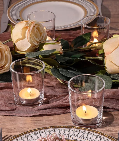 LETINE 72-Pack Votive Candle Holders Designed for Wedding Decor - Glass Candle Holder & Tea Lights Candle Holder - Candle Holders for Christmas, Wedding Centerpieces, Thanksgiving