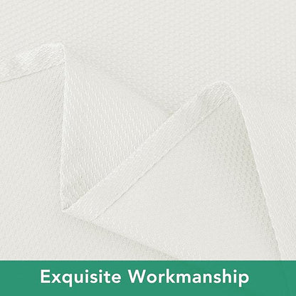 Biscaynebay Textured Fabric Tablecloths 60x108 Inches Rectangular, Ivory Water Resistant Tablecloths for Dining, Kitchen, Wedding and Parties, Machine Washable