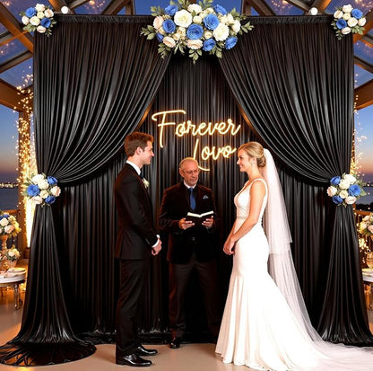 20ftx10ft Black Sequin Backdrop Curtain for Parties, Wrinkle Free Thick Glitter Sparkle Photo Backdrop Drapes 4 Panels 5x10FT Shimmer Back Drop Cloth for Wedding Birthday Halloween Background